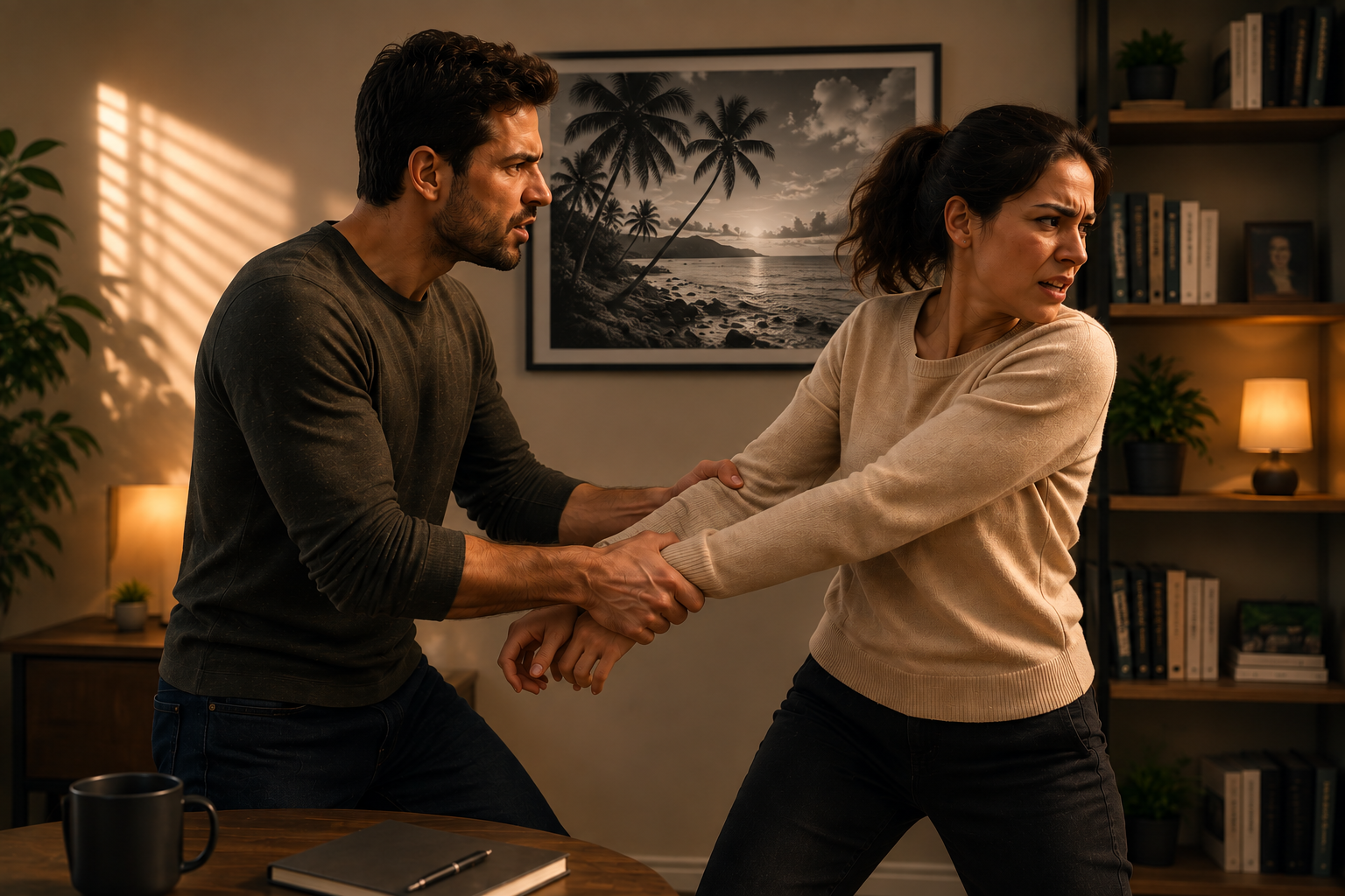 Situation de conflit : confrontation physique entre deux personnes